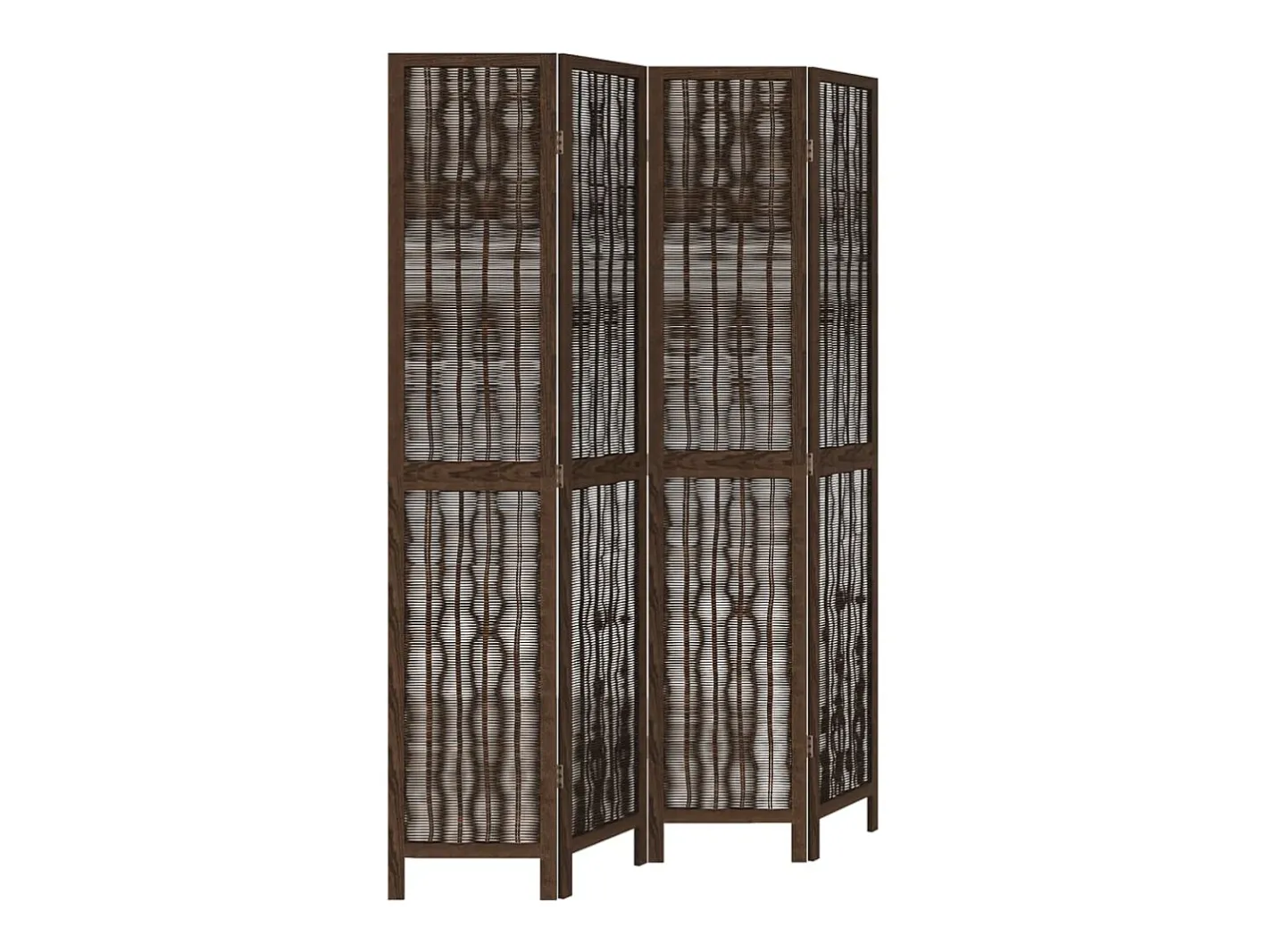 Biombo separador de 4 paneles madera paulownia marrón oscuro ES186042 Marru00f3n Online