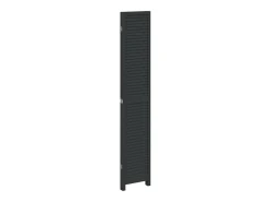 Biombo separador de 4 paneles madera maciza Paulownia ES397212 Negro Clearance