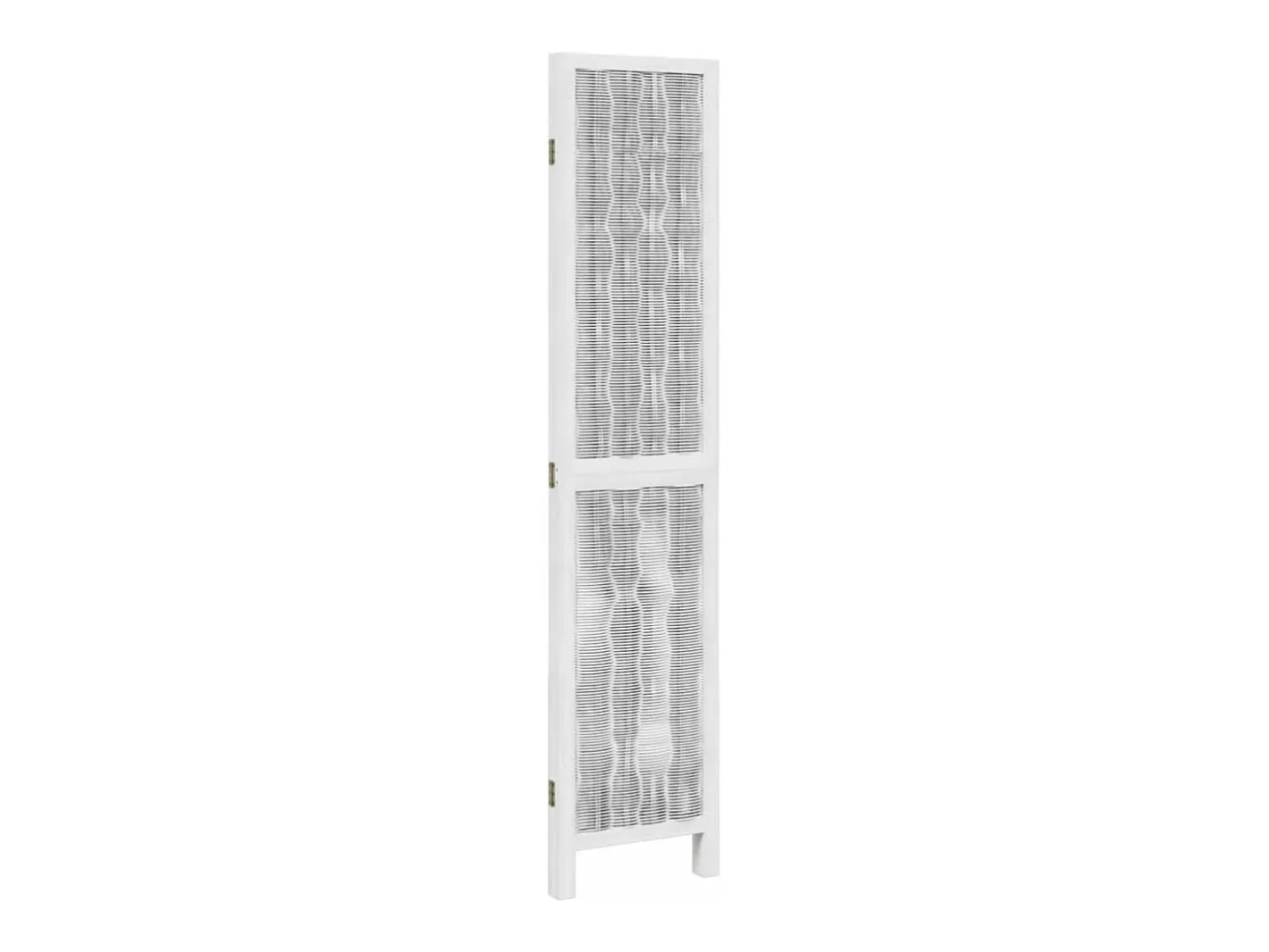 Discount Biombo separador de 3 paneles madera maciza Paulownia ES107386 Blanco
