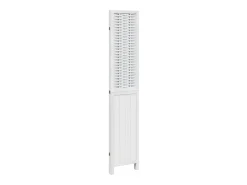 Biombo-Biombo separador de 3 paneles madera maciza Paulownia ES977445 Blanco
