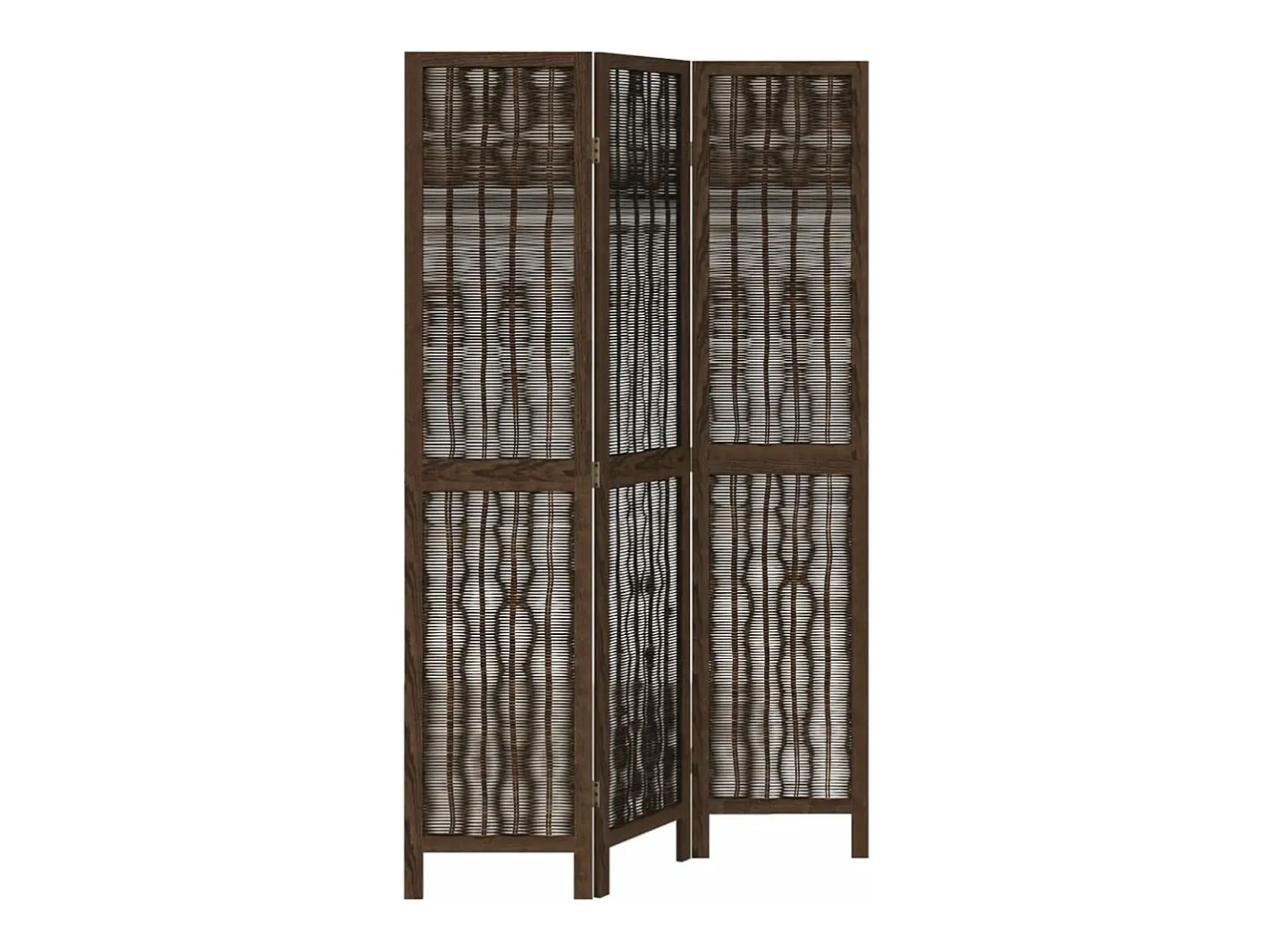 Biombo-Biombo separador de 3 paneles madera paulownia marrón oscuro ES619355 Marru00f3n