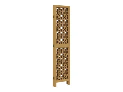 Biombo-Biombo separador de 6 paneles madera maciza paulownia marrón ES314596 Marru00f3n