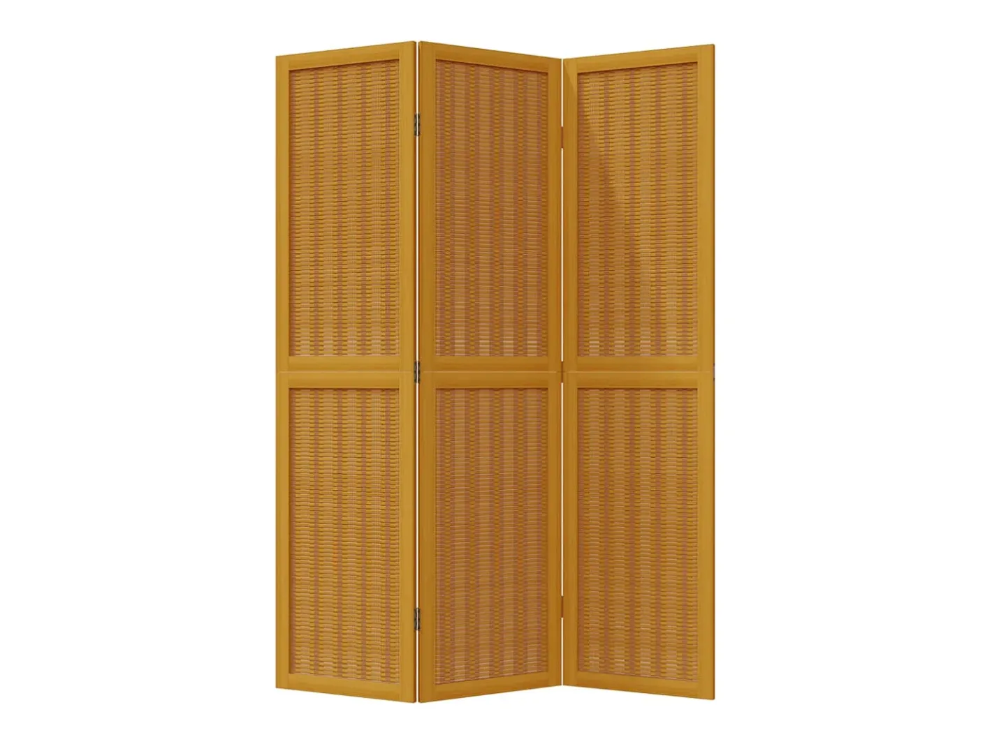 Biombo separador de 3 paneles madera maciza paulownia marrón ES861830 Marru00f3n Discount