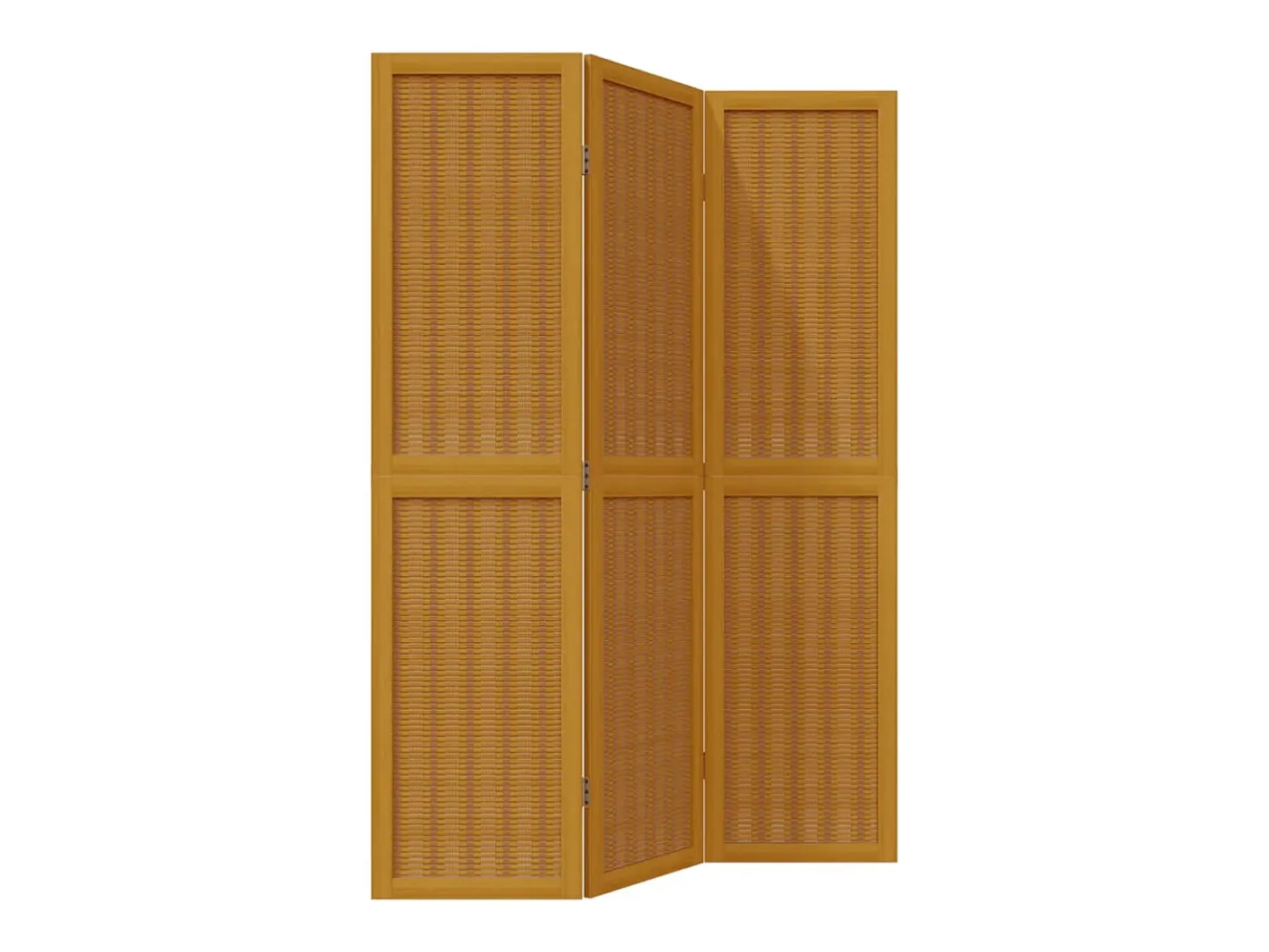 Biombo separador de 3 paneles madera maciza paulownia marrón ES861830 Marru00f3n Discount