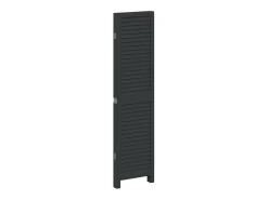Biombo-Biombo separador de 4 paneles madera maciza Paulownia ES130446 Negro
