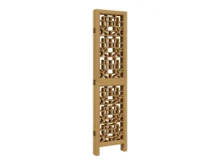 Biombo separador de 5 paneles madera maciza paulownia marrón ES240758 Marru00f3n Best