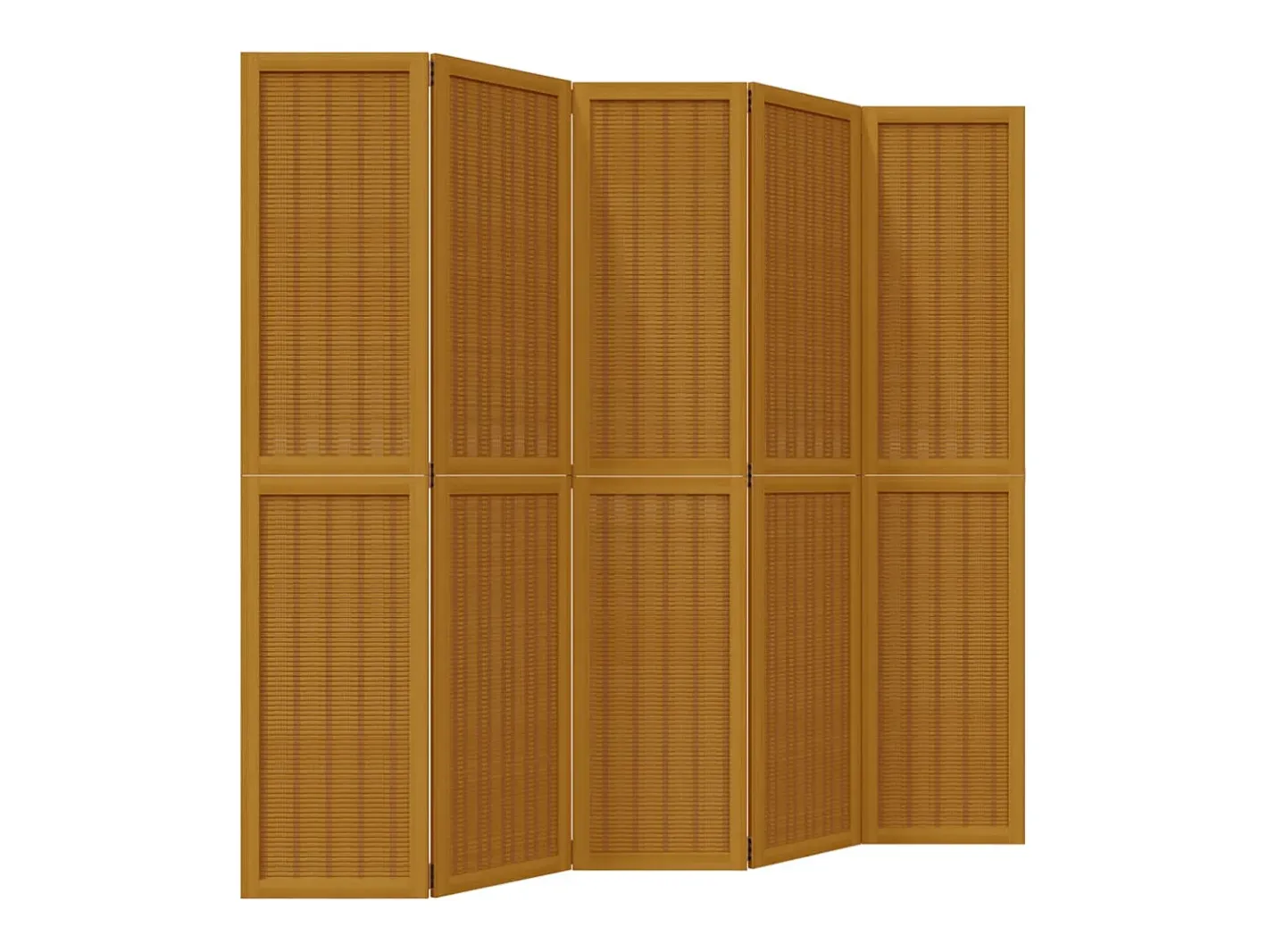Biombo-Biombo separador de 5 paneles madera maciza paulownia marrón ES277706 Marru00f3n