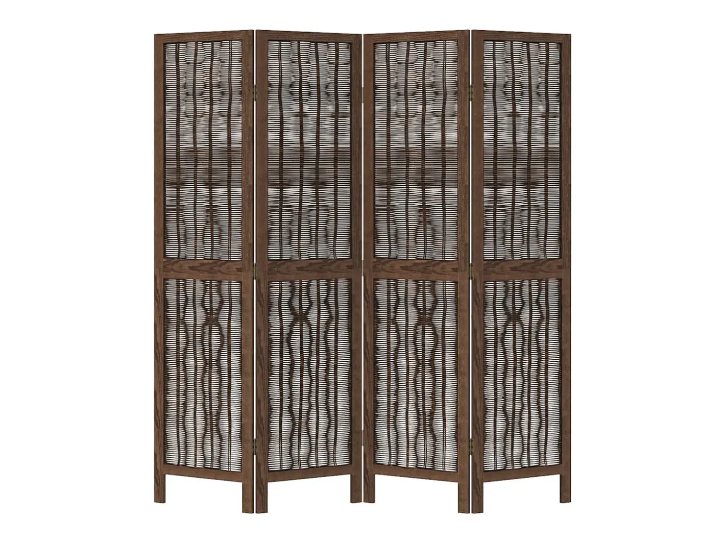 Best Biombo separador de 4 paneles madera paulownia marrón oscuro ES758115 Marru00f3n