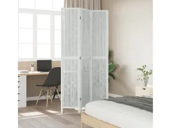 Online Biombo separador de 3 paneles madera maciza Paulownia ES157888 Blanco