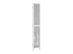 Online Biombo separador de 3 paneles madera maciza Paulownia ES157888 Blanco