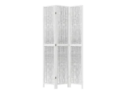 Online Biombo separador de 3 paneles madera maciza Paulownia ES157888 Blanco