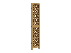 Clearance Biombo separador de 5 paneles madera maciza paulownia marrón ES507010 Marru00f3n
