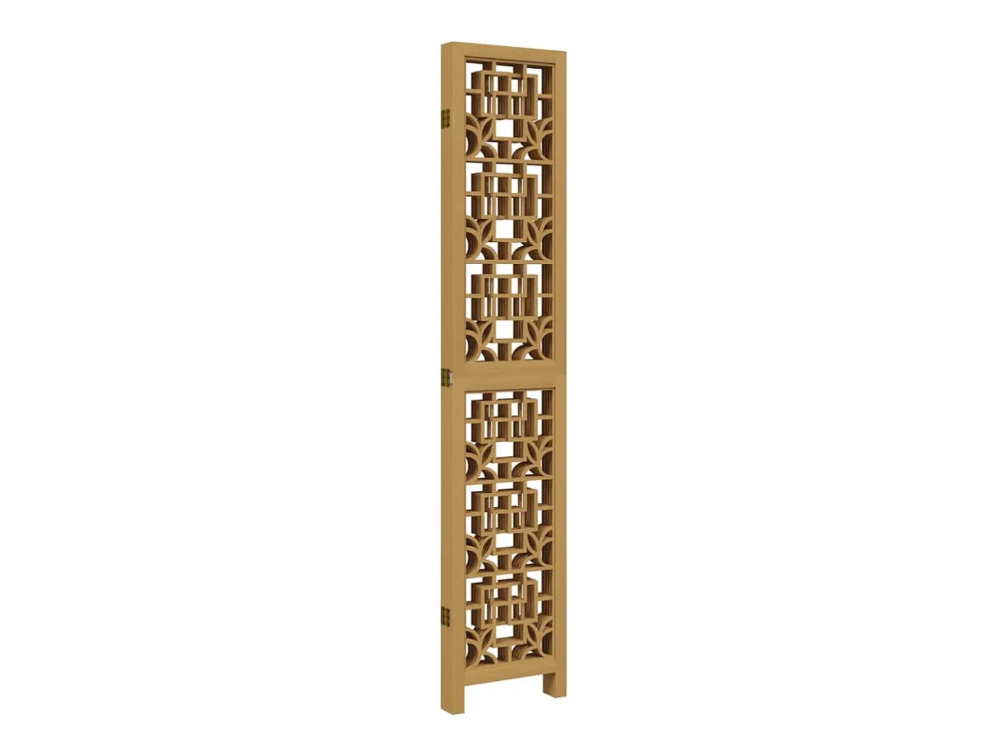 Clearance Biombo separador de 5 paneles madera maciza paulownia marrón ES507010 Marru00f3n