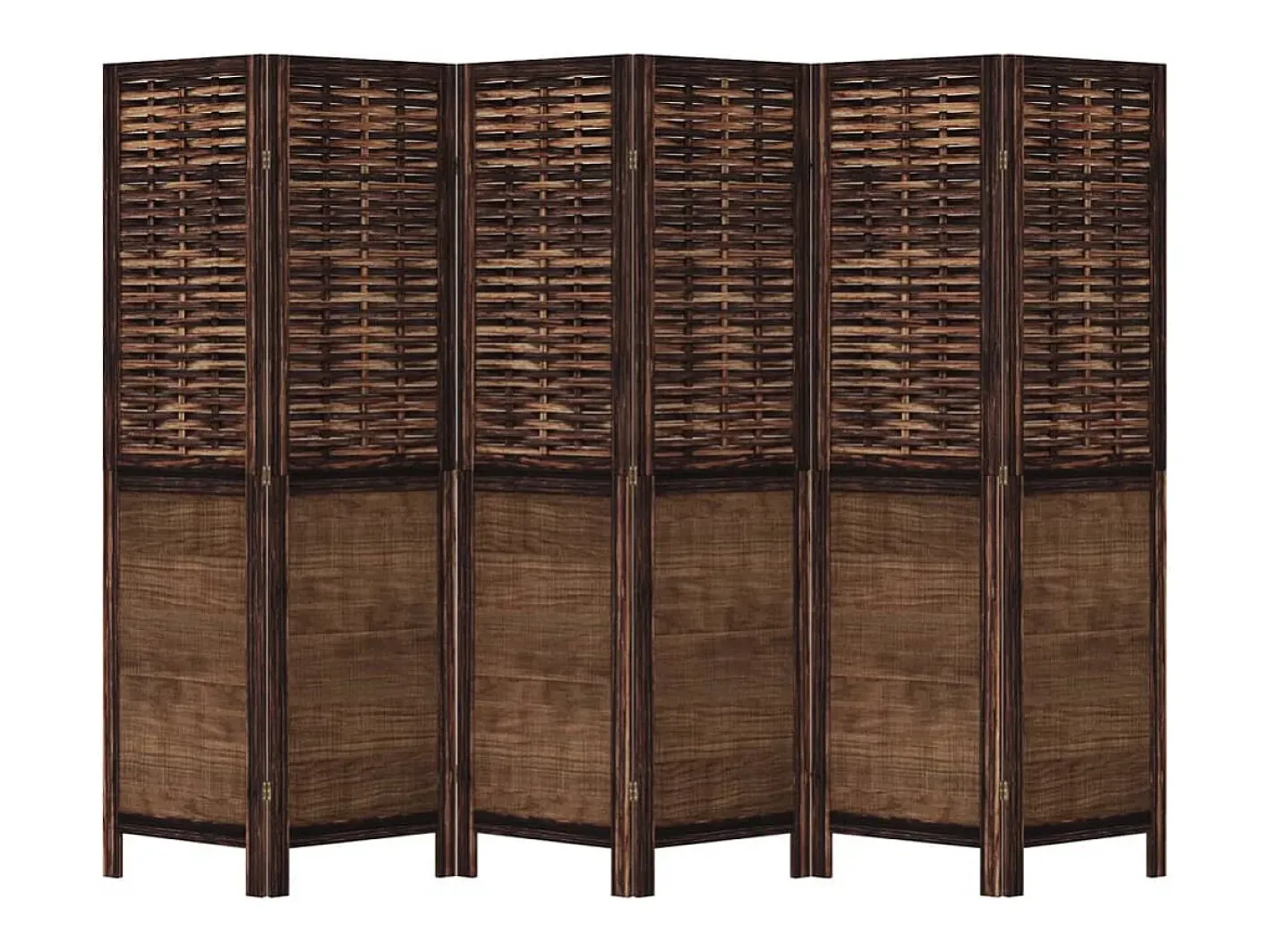 Biombo separador de 6 paneles madera paulownia marrón oscuro ES711556 Marru00f3n Outlet