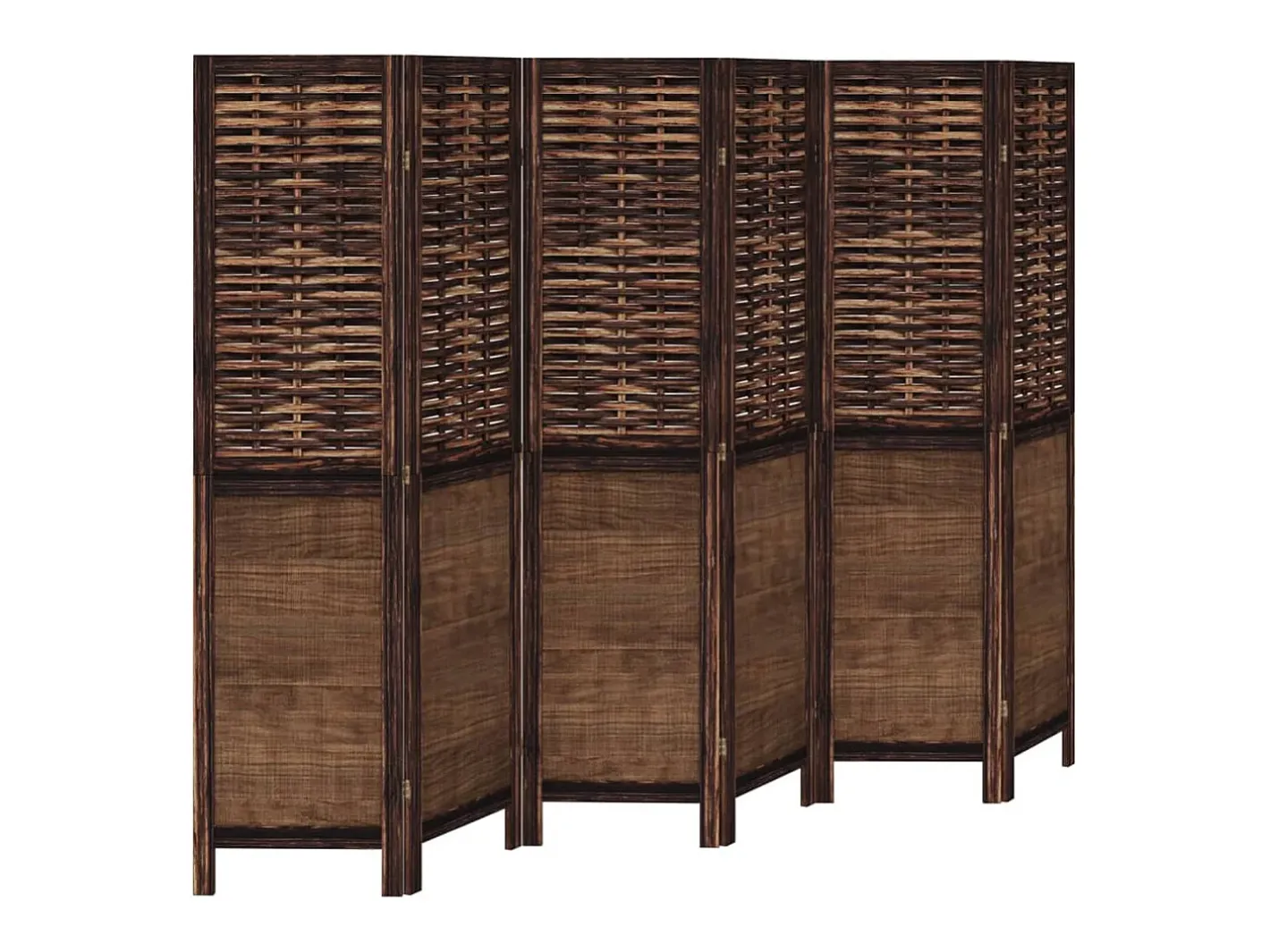 Biombo separador de 6 paneles madera paulownia marrón oscuro ES711556 Marru00f3n Outlet