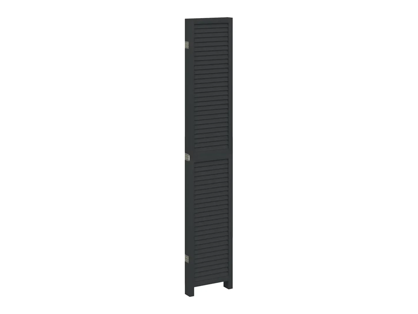 Biombo-Biombo separador de 5 paneles madera maciza Paulownia ES917820 Negro
