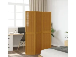 Best Biombo separador de 3 paneles madera maciza paulownia marrón ES292341 Marru00f3n