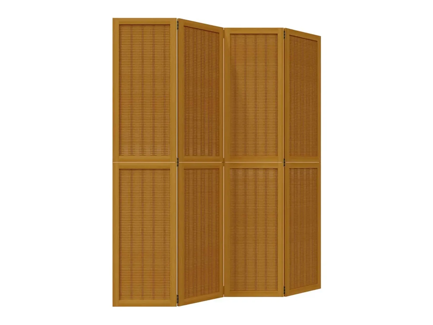 Biombo separador de 4 paneles madera maciza paulownia marrón ES959267 Marru00f3n Discount