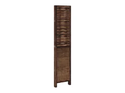 Biombo-Biombo separador de 4 paneles madera paulownia marrón oscuro ES852008 Marru00f3n