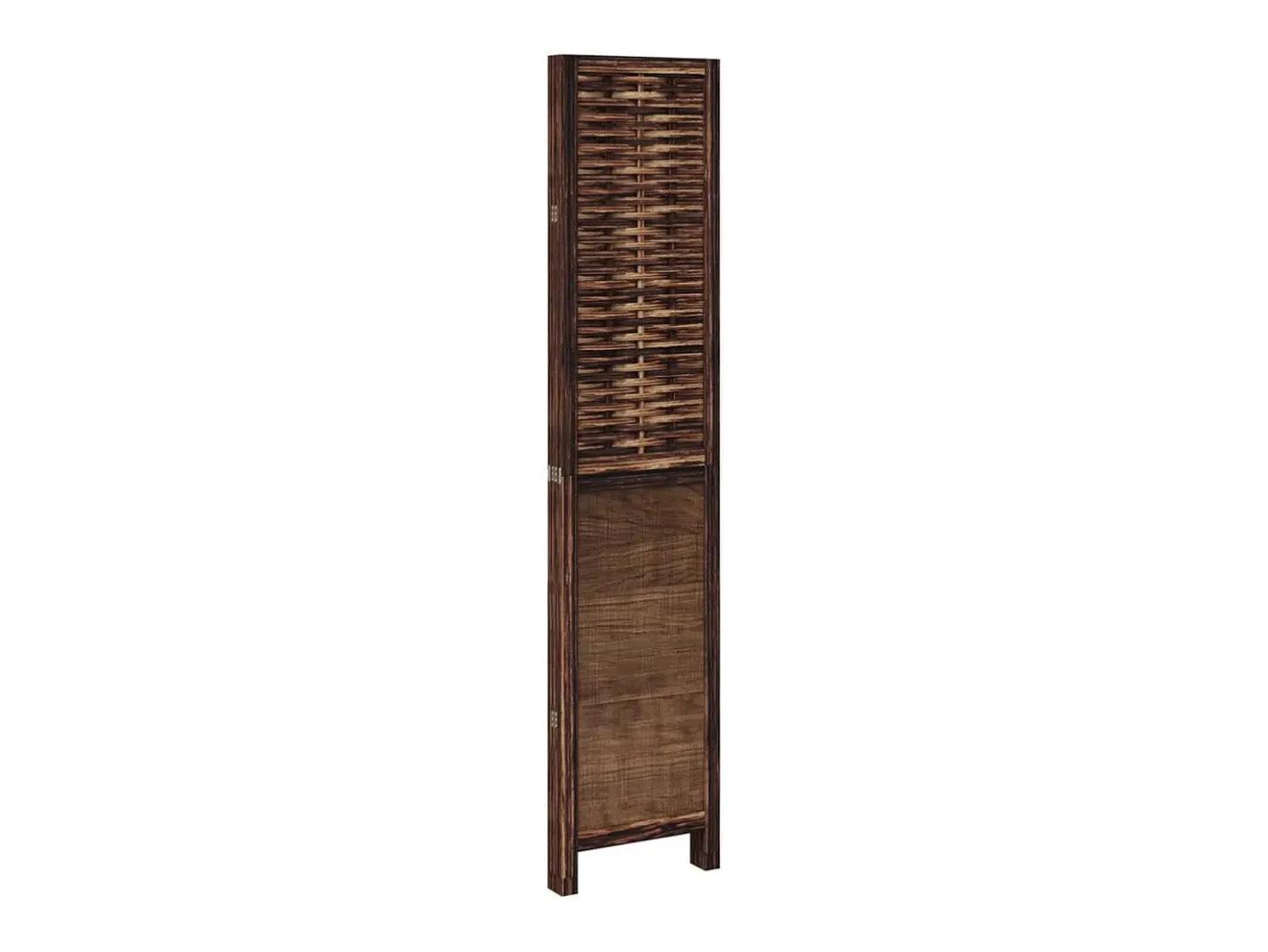 Biombo-Biombo separador de 4 paneles madera paulownia marrón oscuro ES852008 Marru00f3n