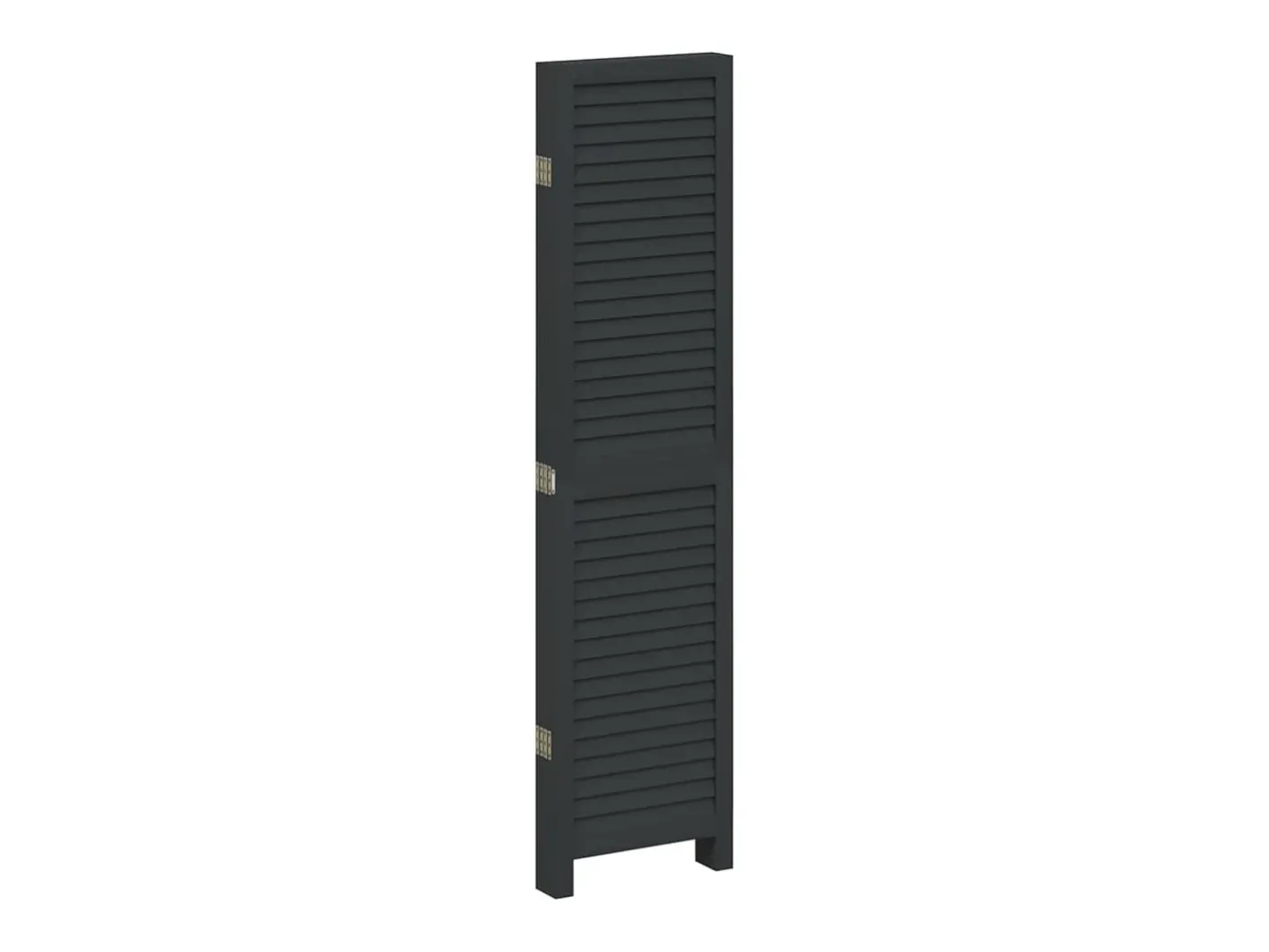 Biombo separador de 5 paneles madera maciza Paulownia ES369047 Negro Clearance