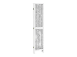 Outlet Biombo separador de 6 paneles madera maciza Paulownia ES870497 Blanco