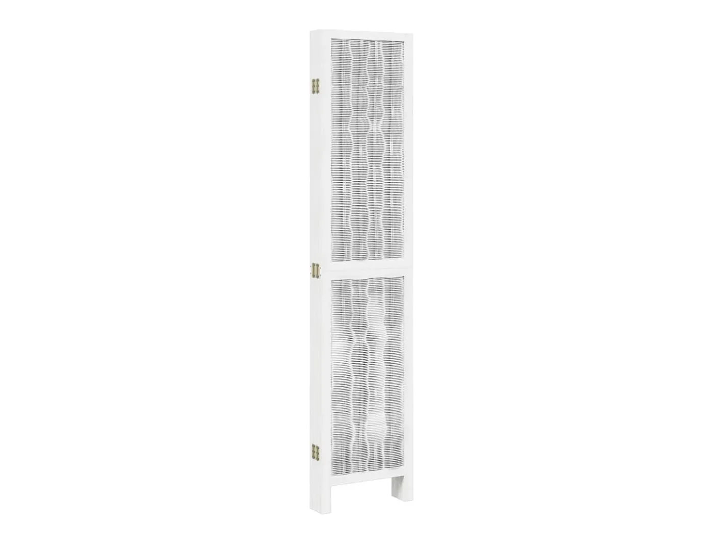 Outlet Biombo separador de 6 paneles madera maciza Paulownia ES870497 Blanco