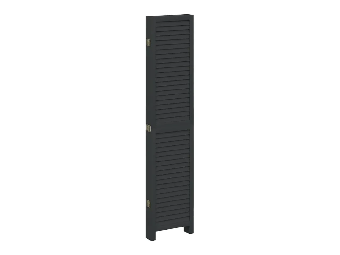 Biombo-Biombo separador de 6 paneles madera maciza Paulownia ES892666 Negro