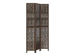 Biombo-Biombo separador de 3 paneles madera paulownia marrón oscuro ES832874 Marru00f3n