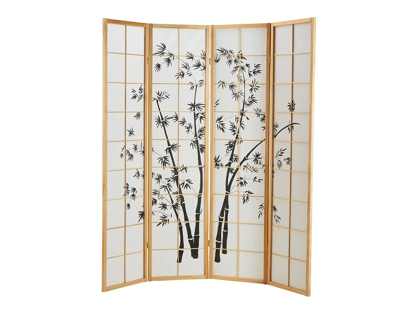 Biombo-Biombo 176x2x179 cm natural Shoji Negro / Marru00f3n