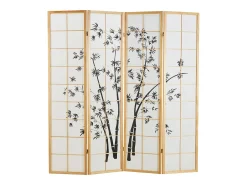 Biombo-Biombo 176x2x179 cm natural Shoji Negro / Marru00f3n