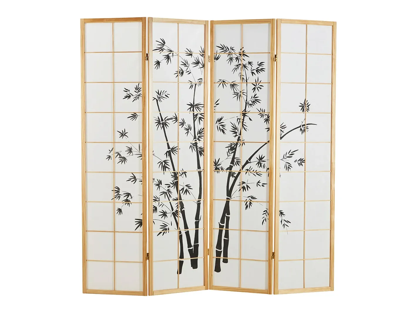 Biombo-Biombo 176x2x179 cm natural Shoji Negro / Marru00f3n