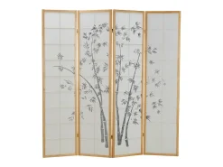 Biombo-Biombo 176x2x179 cm natural Shoji Negro / Marru00f3n