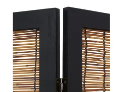 Biombo-Biombo 170x120x2 cm Sauce Negro Negro / Marru00f3n