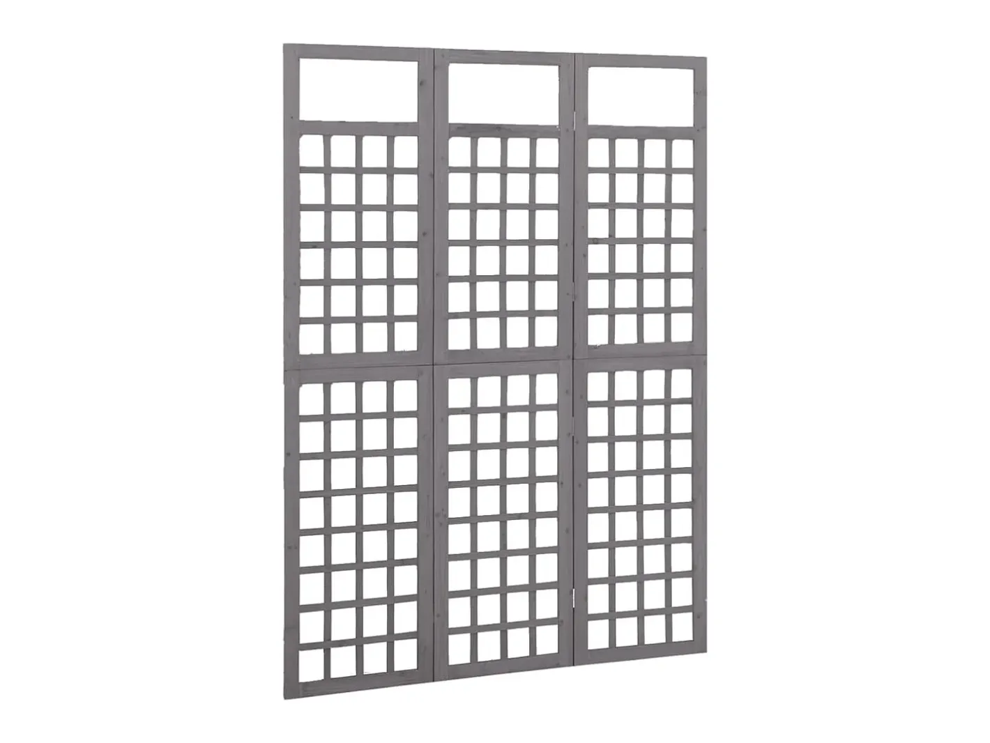 Discount Biombo/Enrejado de 3 paneles madera de abeto 121x180 cm ES698751 Gris