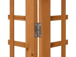 Biombo/Enrejado de 3 paneles madera maciza abeto 121x180,5 cm ES748981 Marru00f3n Discount