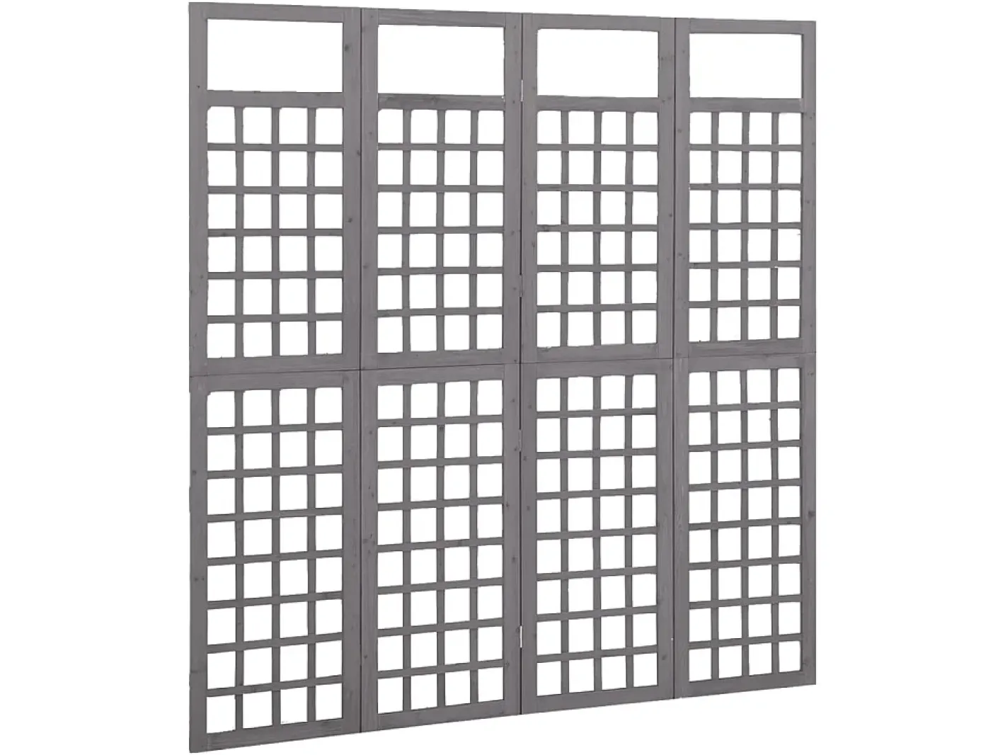 Biombo/Enrejado de 4 paneles madera de abeto 161x180 cm ES696070 Gris Hot