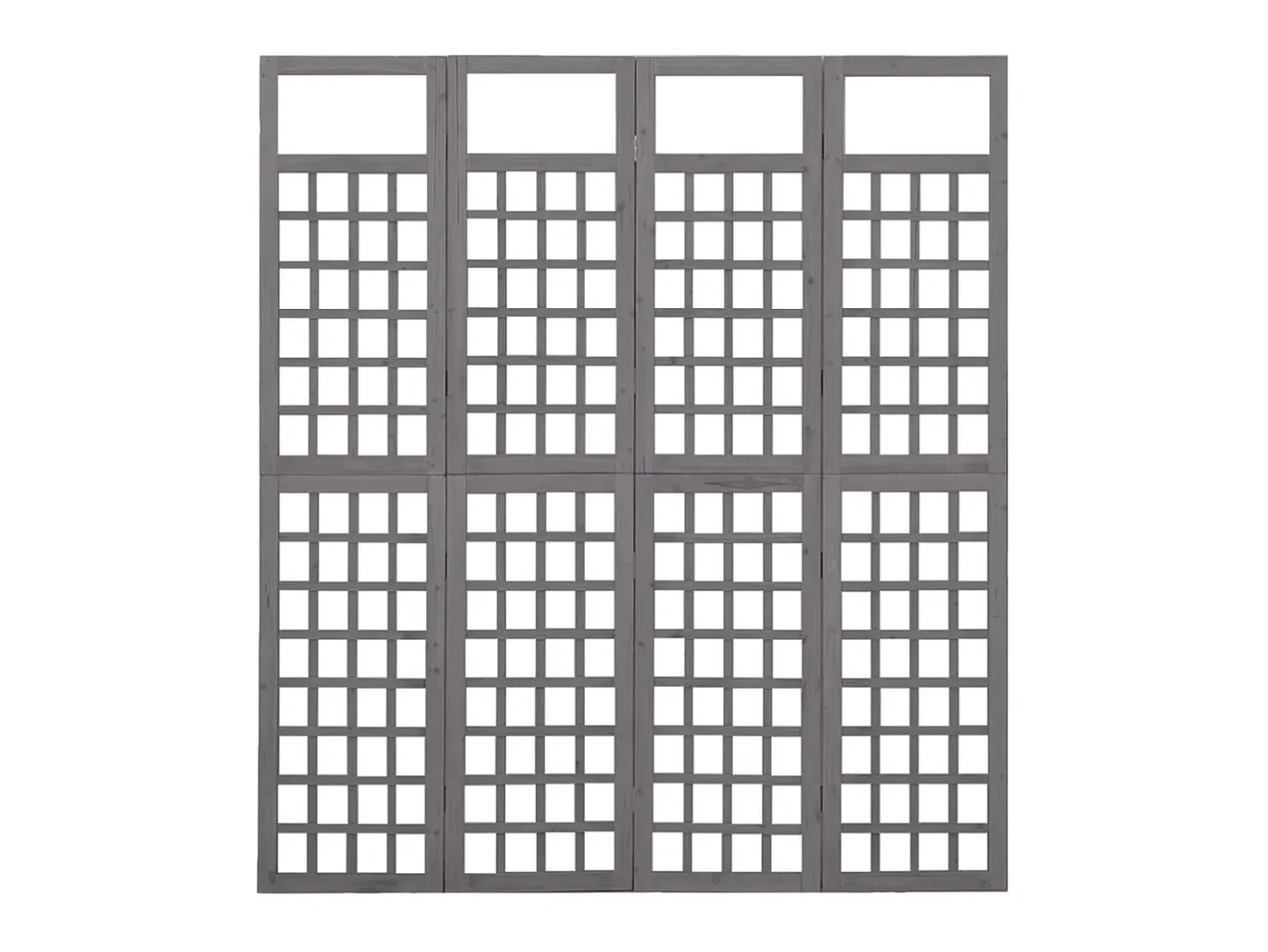 Biombo/Enrejado de 4 paneles madera de abeto 161x180 cm ES696070 Gris Hot