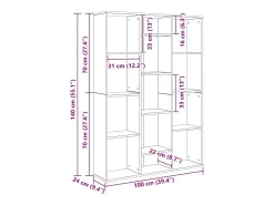 Sale Biombo/librería 100x24x140 cm Blanco