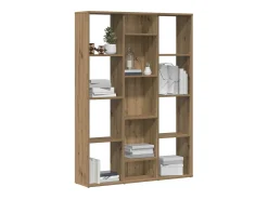 Biombo-Biombo/librería hecho a mano roble 100x24x140 cm Marru00f3n
