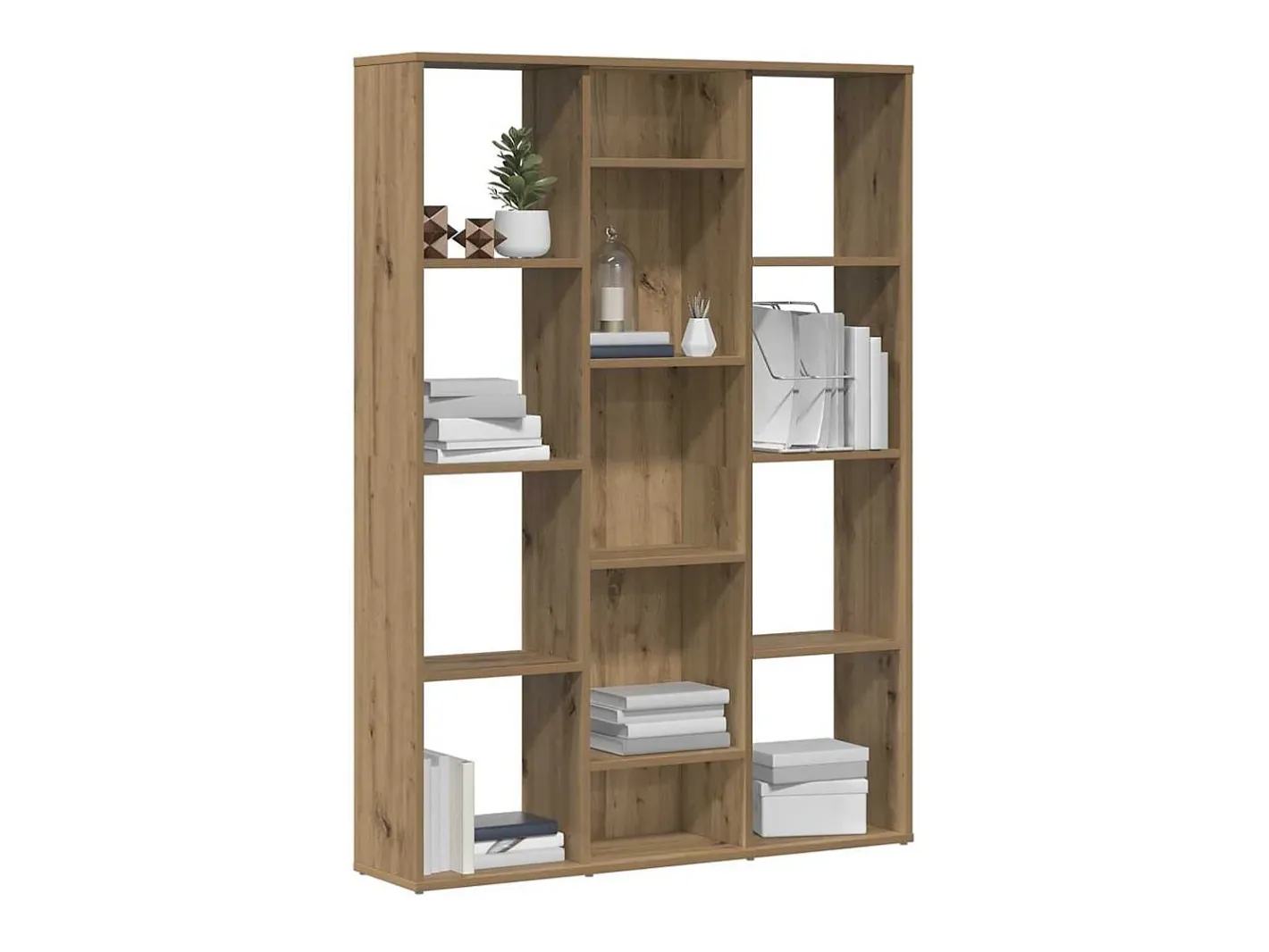 Biombo-Biombo/librería hecho a mano roble 100x24x140 cm Marru00f3n