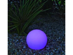 Newgarden Iluminación Exterior-Bola de luz exterior Buly 30 cm Solar + recarga eléctrica (+ Flotante) Blanco