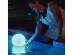 Newgarden Iluminación Exterior-Bola de luz exterior Buly 30 cm Solar + recarga eléctrica (+ Flotante) Blanco