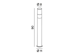 Iluminación Exterior-Bolardo de jardín Cigar con 1 bombilla E27 máx. 20 W IP54, aluminio pintado, para exteriores, color antracita, altura 90 cm - Perenz Gris