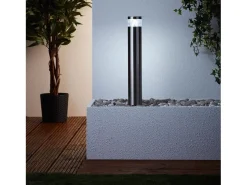 Iluminación Exterior-Bolardo exterior Avon, acero/plástico especial, LED 1 x 4W - gris Plateado
