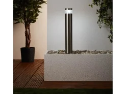 Iluminación Exterior-Bolardo exterior Avon, acero/plástico especial, LED 1 x 4W - gris Plateado