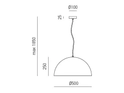 Lámpara Suspendida-Bonella - Lámpara colgante latón 1XE27 max 1X60W IP20 - Lámpara de techo con diseño moderno en aluminio - Casquillo E27 Dorado