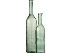 J-Line Jarrón-Botella de vidrio de 21x21x101 cm Verde
