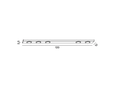 Aplique Para Pared-Botón - Plafón LED 5xGX53 máx. 15 W, Rectangular 120x10 cm, Metal Pintado, IP20 - Perenz - Blanco
