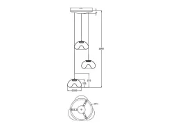 Brena - Fabas Luce Lámpara colgante circular de 3 luces - LED regulable de 30 W - Florón redondo de 35 cm de diámetro. Transparente Discount
